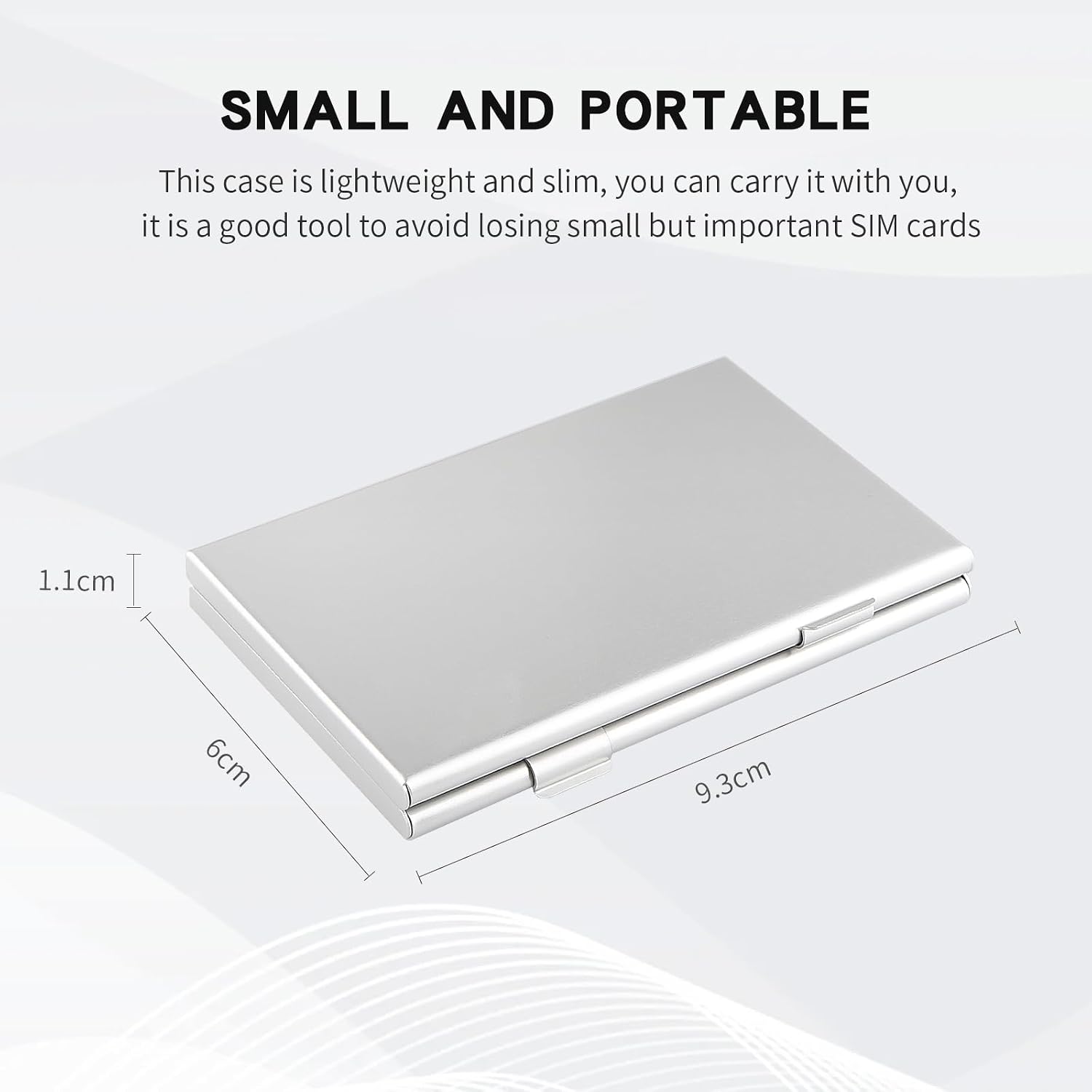 Aluminum SIM Card Case, 21Slots Ultrathin SIM Card Holder, Fit for 4 SIM Card, 4 Micro sim Card, 12 Nano sim Card and 1 Cell Phone Eject Pin Slots, Silver