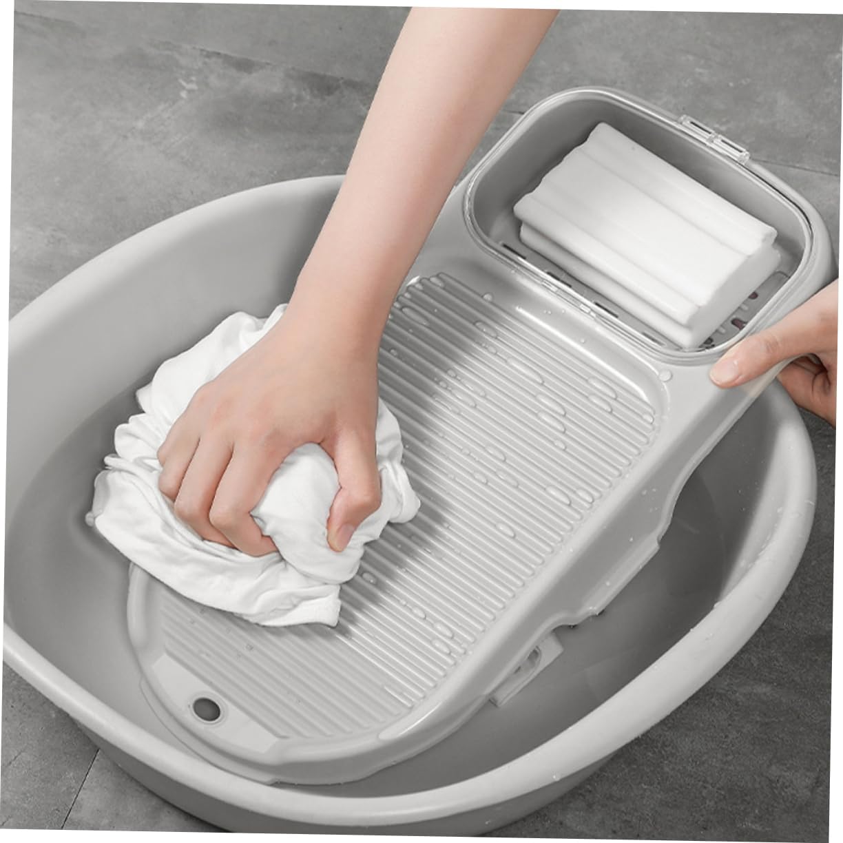 Anti Slip Washboard with Soap Holder Thickened for Baby Clothes image 2