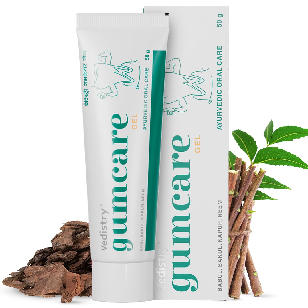 Vedistry Ayurvedic Gumcare Gel | Complete oral care for healthy gums and strong teeth | with babul, neem, Kapur, Bakul | Ayurvedic Gum care Toothpaste 50 Gram-picture-23