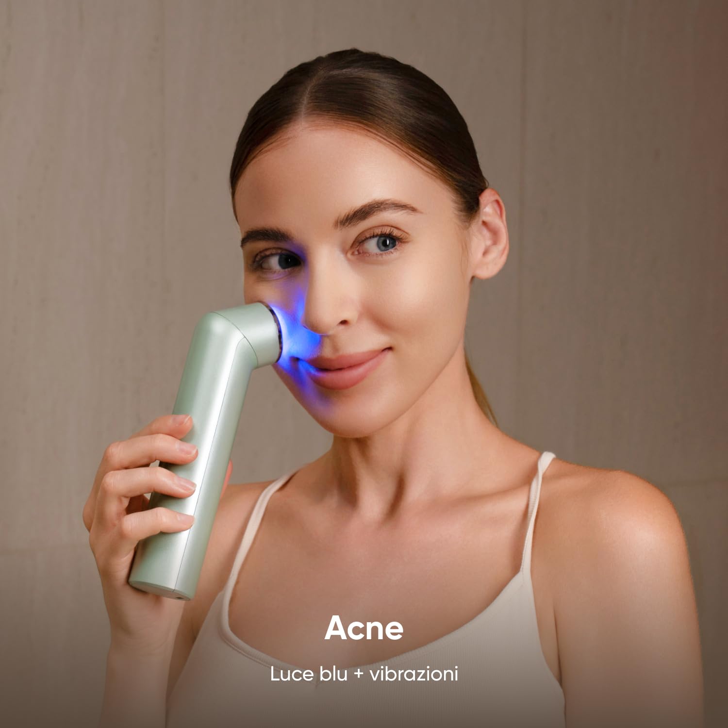 Nanoleaf Massaggiatore Viso 6-in-1, Fototerapia con Luce Rossa + NIR/Blu, Raffreddamento, Riscaldamento o Vibrazione, Dispositivo Portatile per Lifting e Rassodamento di Viso e Collo