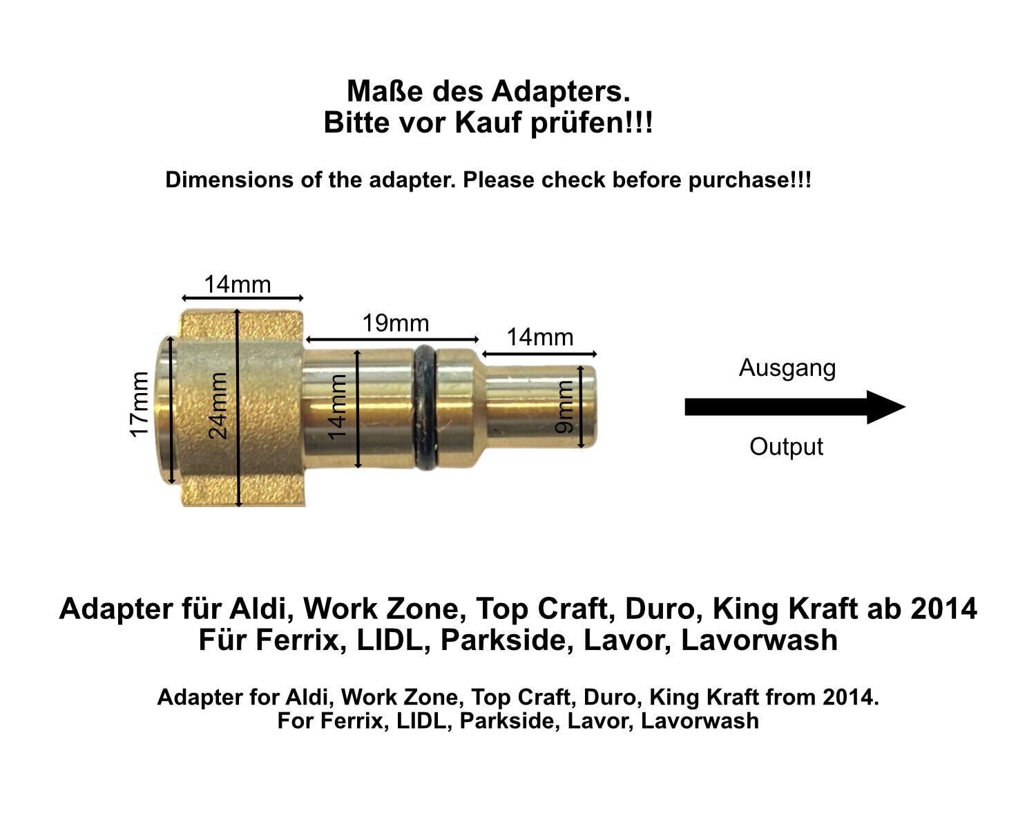 Nilfisk Parkside Stihl Adaptateur Nettoyeur Haute Pression Kärcher K1-K7 - Raccord Baïonnette 1/4 - Compatible Nilfisk, STIHL... Adaptateur Karcher M22