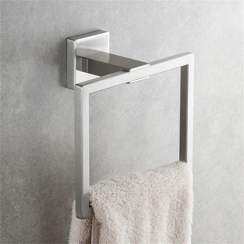 304 Stainless Steel Square Towel Ring Bathroom Bathroom Bath Towel Hanging Ring Hanging Ring Toilet Wall Hanging rag Hinge-C2 Stainless Steel Bath Towel Rack Towel Ring (C2)