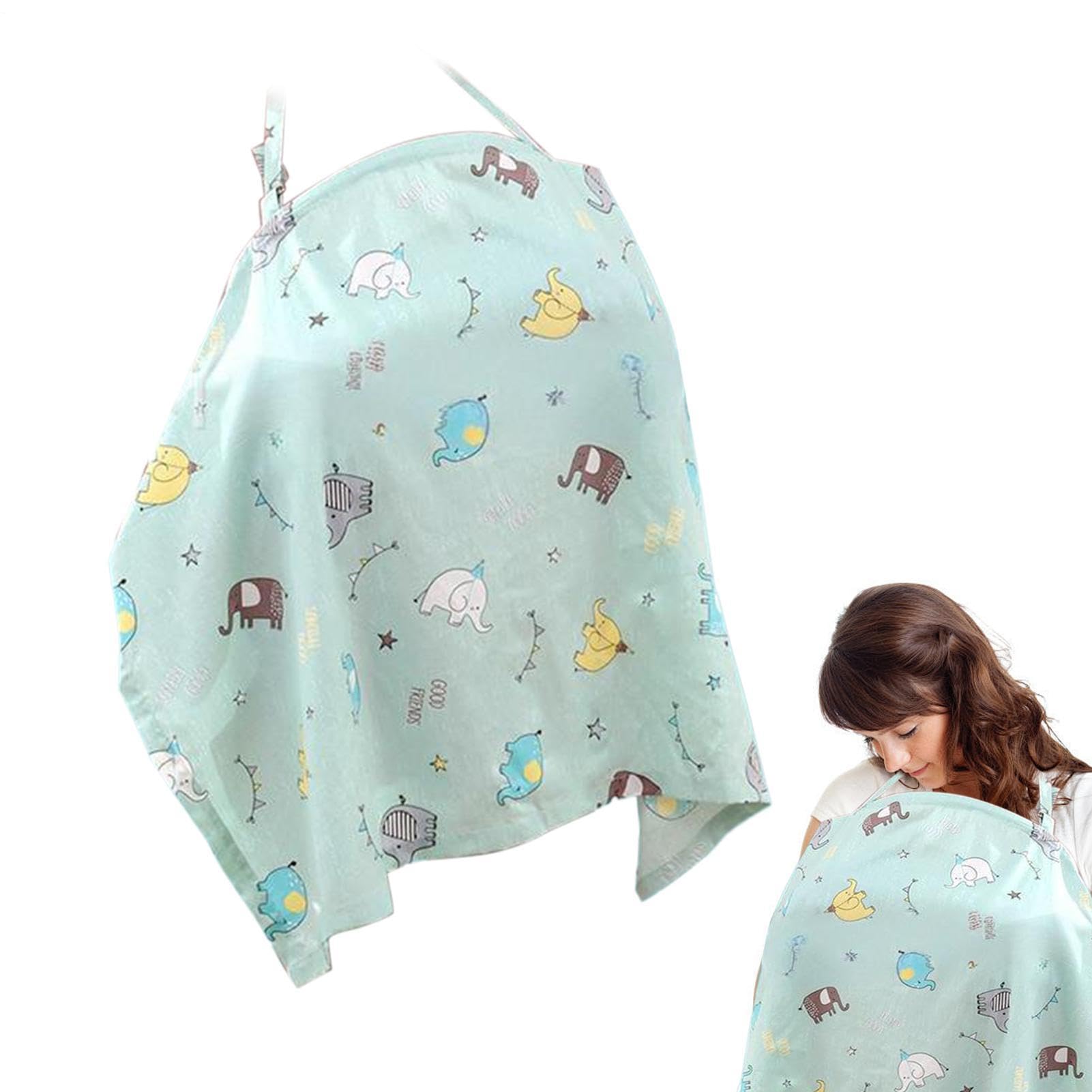 Breastfeeding Cover – Feeding Wrap, Modesty Protector | Soft Cotton 98x70cm Summer Airflow Design Adjustable Strap Cloak Multi Purpose Accessory for Mum Car Seat Outdoor Use