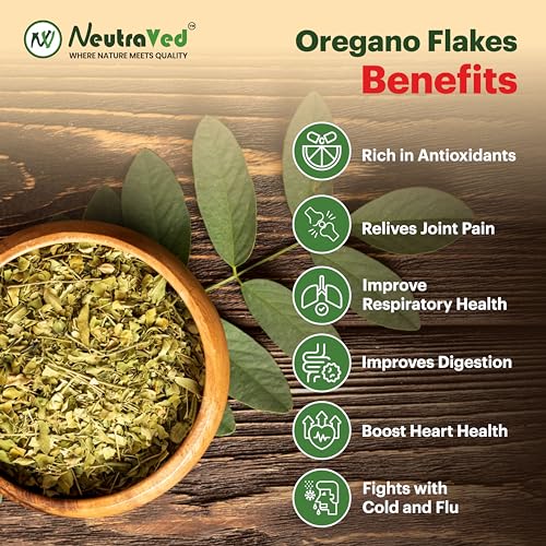 Image of NeutraVed Oregano Leaves | Pure leaves for Home Made Seasoning | Flakes /Dry Oregano Leaves For Seasonings, Pizza, Pasta 100g