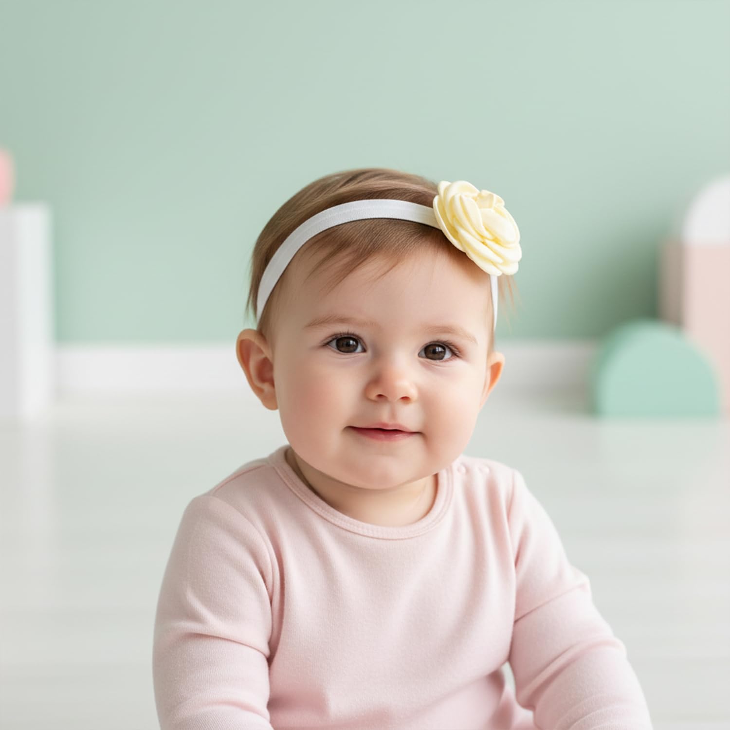 SYGA 3 Pcs Baby Girl Headband Soft Flower Bow Strechable Hairband Suitable For Newborns, Infants, Toddlers And Kids 0-3 Years(Color - 1009,Multicolor) 1