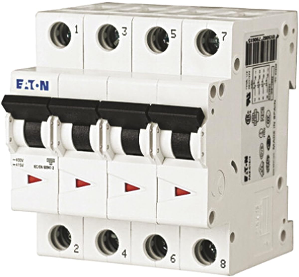 Eaton FAZ6-D16/4 Interruptor Magnetotérmico, FAZ6, 16A, 4p, Clase D Característico, 6 kA