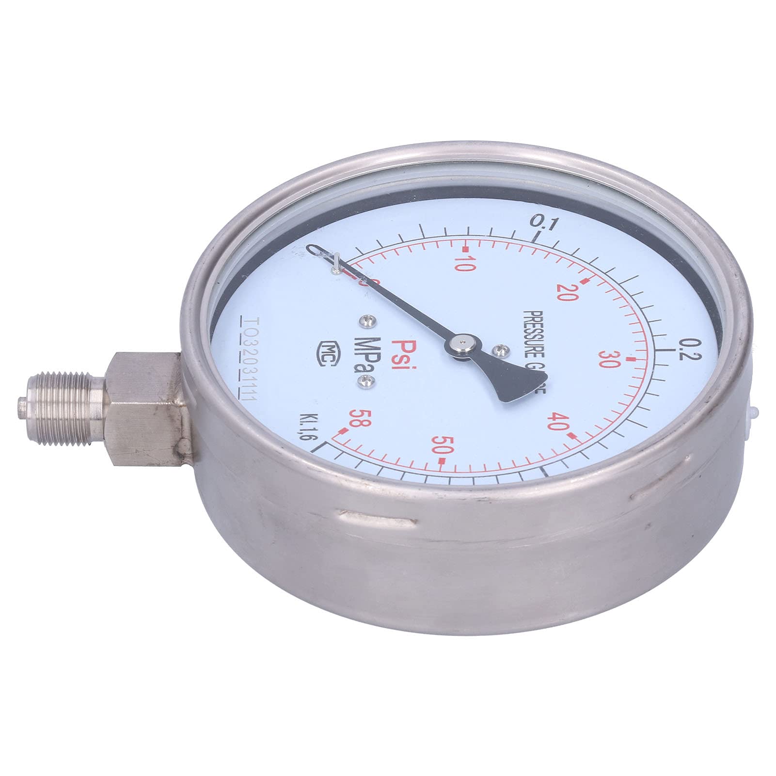 Manómetro Industrial de Acero Inoxidable, Medidor Preciso de 0-0,4 MPa, para Uso Profesional, Diseño Duradero