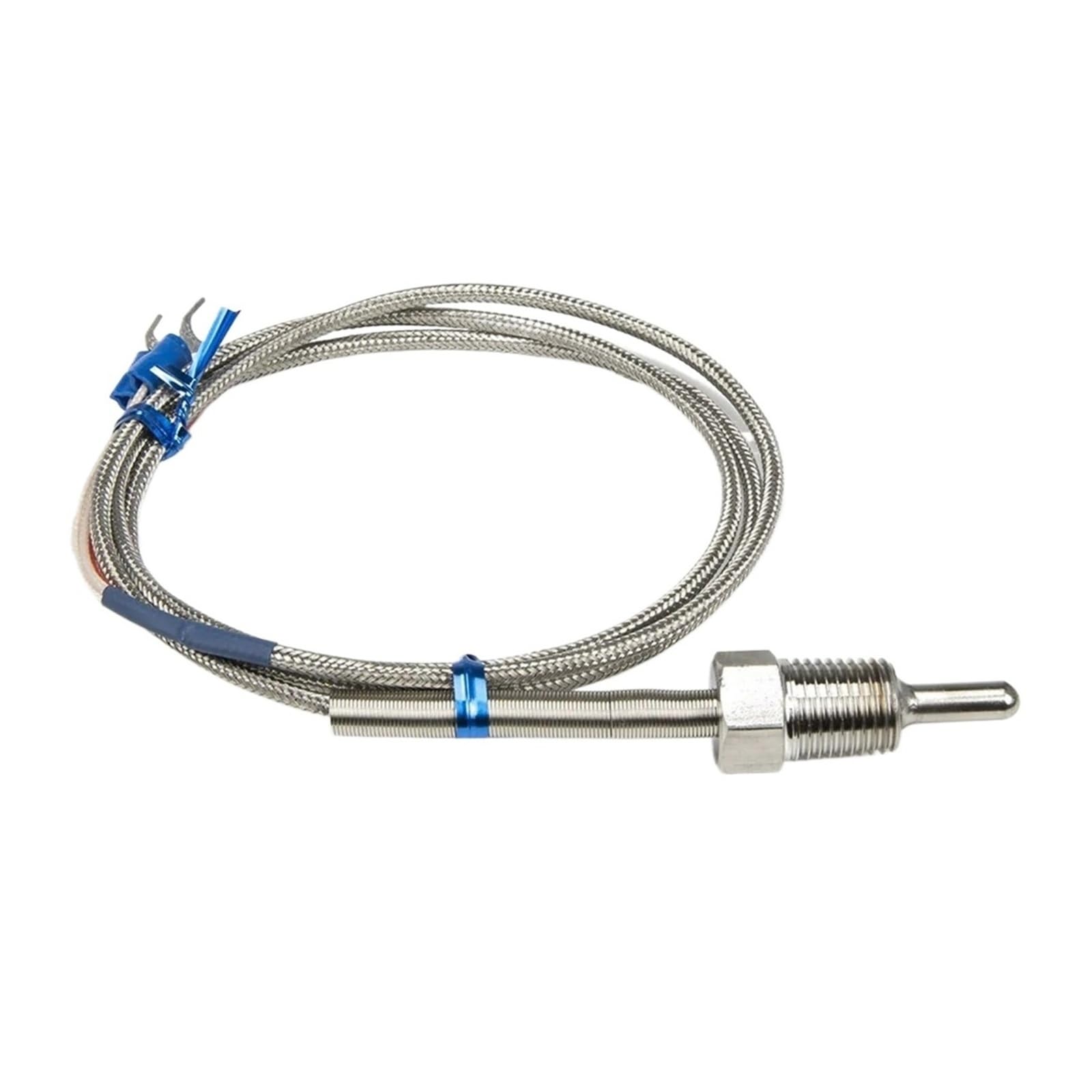 Sensor de temperatura FTARP09 PT100 RTD, cable trenzado Metal 1m, cabezal sonda 30mm con rosca varios tamaños 1/8 1/4 3/8 1/2 3/4 pulgadas, 1 ud