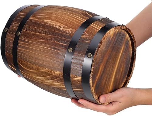 Miniatura 8 de Yardwe Barriles de madera para whisky, barriles de vino, jardineras, macetas de flores, macetas, cajas de contenedores de agua, pozo de deseos,