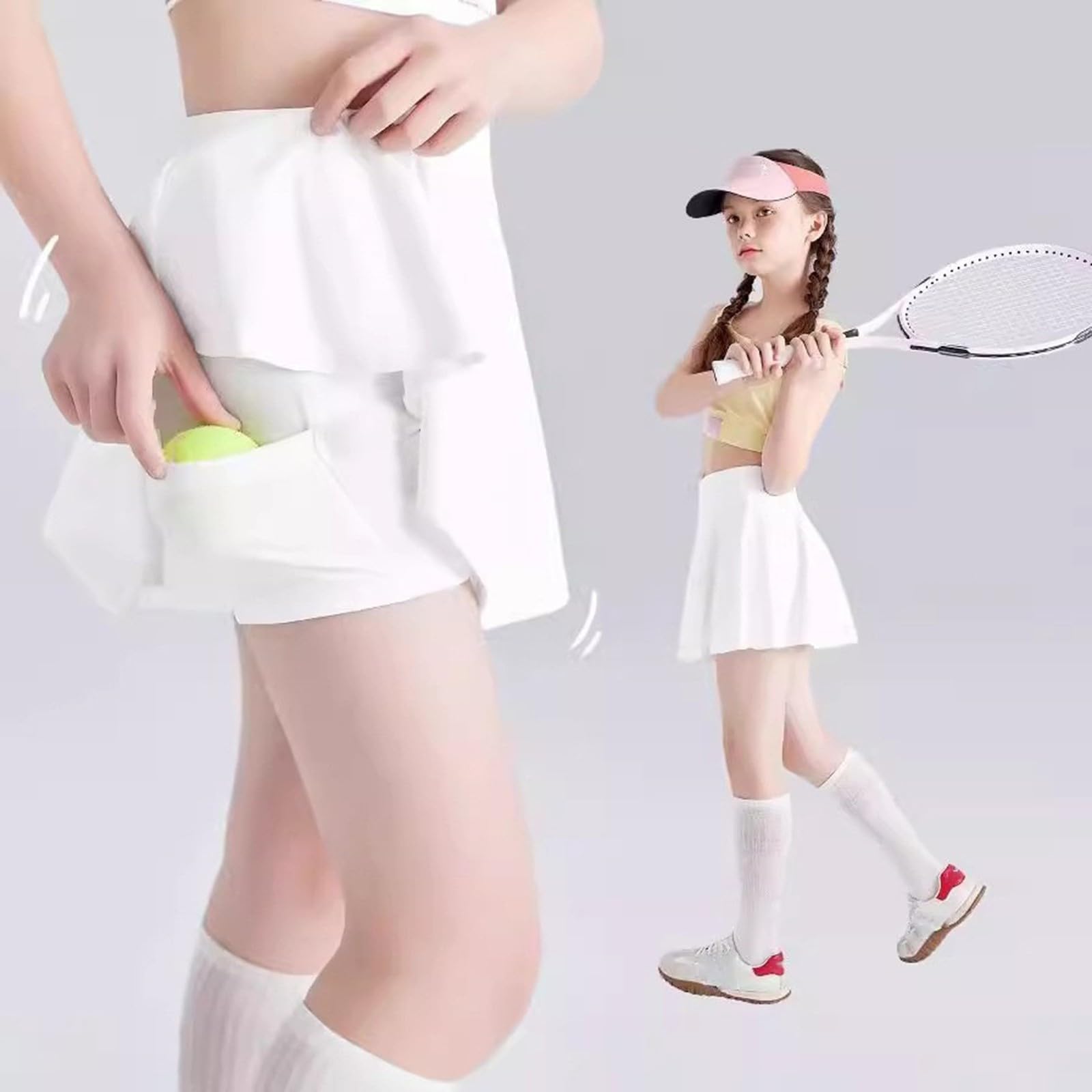 Genérico Falda Niña 10 Años Faldas Deportivas para Niñas con Diseño Plisado Cómodas para Tenis Bádminton Ciclismo y Uso Diario Infantil Juvenil (Black, 10-11 Years)