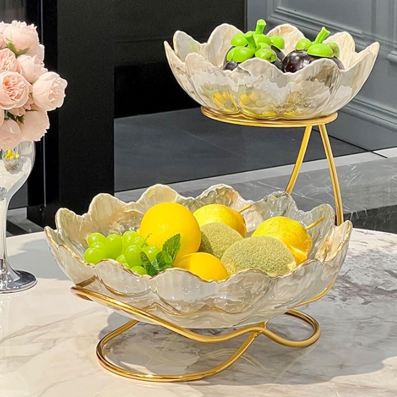 Light Luxury Ceramic Fruit Platter Multi Layered Afternoon Tea Snack Rack Candy Plate for