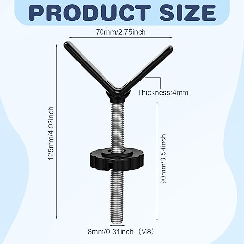 Miniatura 2 de Paquete de 4 adaptadores de barandilla para puerta de bebé, varillas de husillo Y M8 (0.315 in) para puertas de escalera de seguridad para bebés y