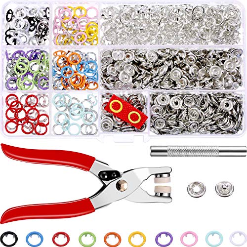 Jovitec 200 Sets Snap Fasteners Romper Snaps Craft Pliers Tool Prong Buckle Metal