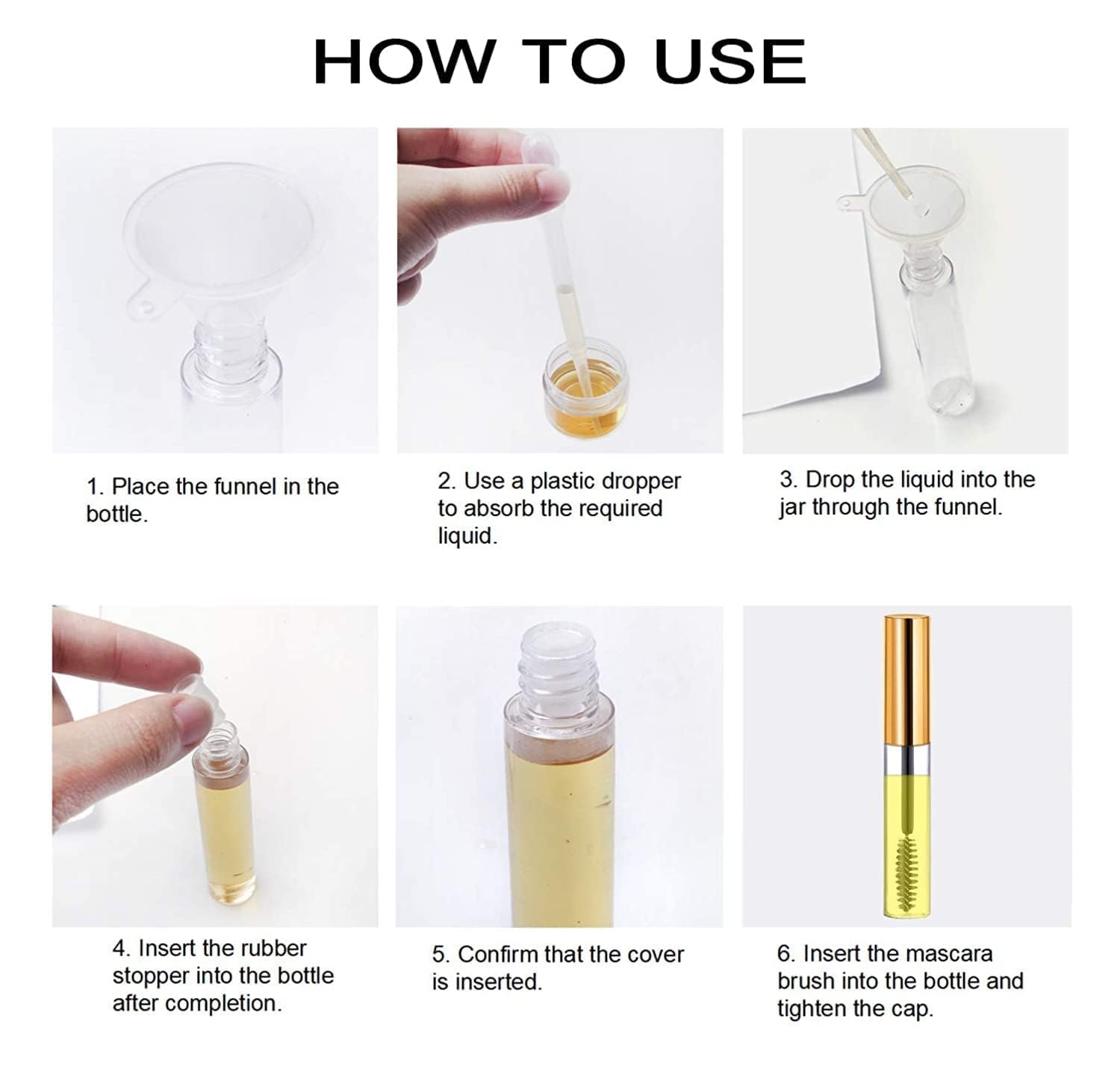 RAJry 10ml Empty Mascara Tube Wand Eyelash Cream Container Bottle with 3 Rubber 3