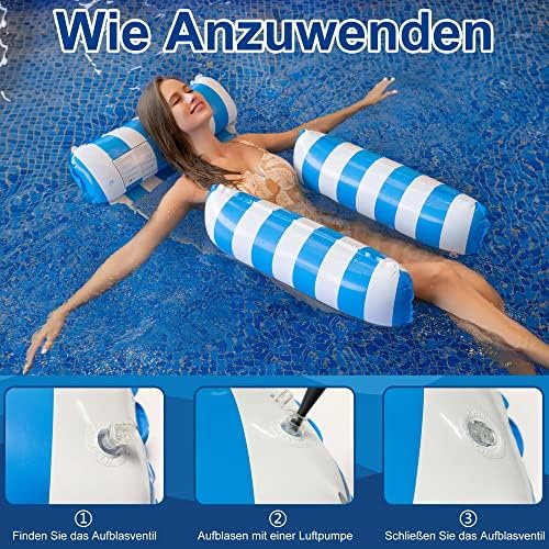 Amaca gonfiabile, 2 pezzi per acqua con pompa ad