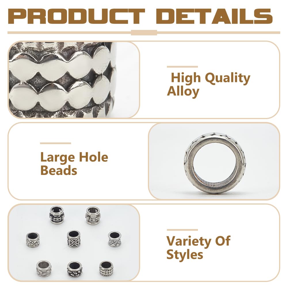 PH PandaHall 8pcs 8mm Hole Column Beads - Image 4