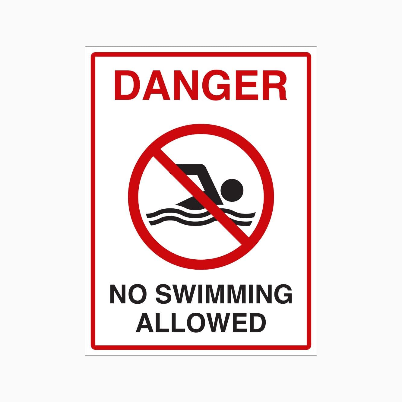 DANGER NO SWIMMING ALLOWED Sign Prohibition Metal Tin Sign 8 x 12 inch for Industrial & Commercial Series