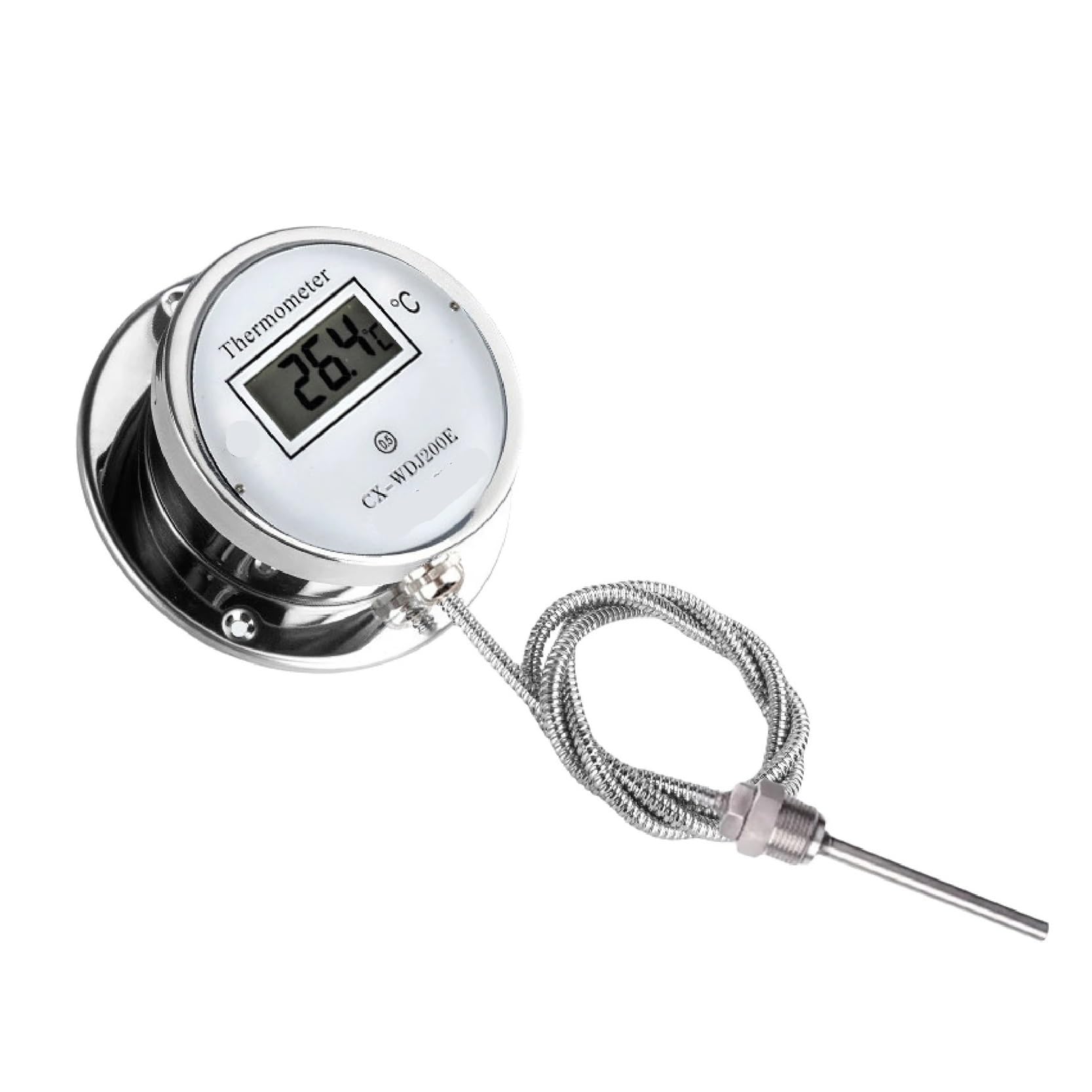 sensor Termómetro digital de acero inoxidable con pantalla digital, sonda impermeable y medidor de temperatura for uso industrial.(1m NoThread)