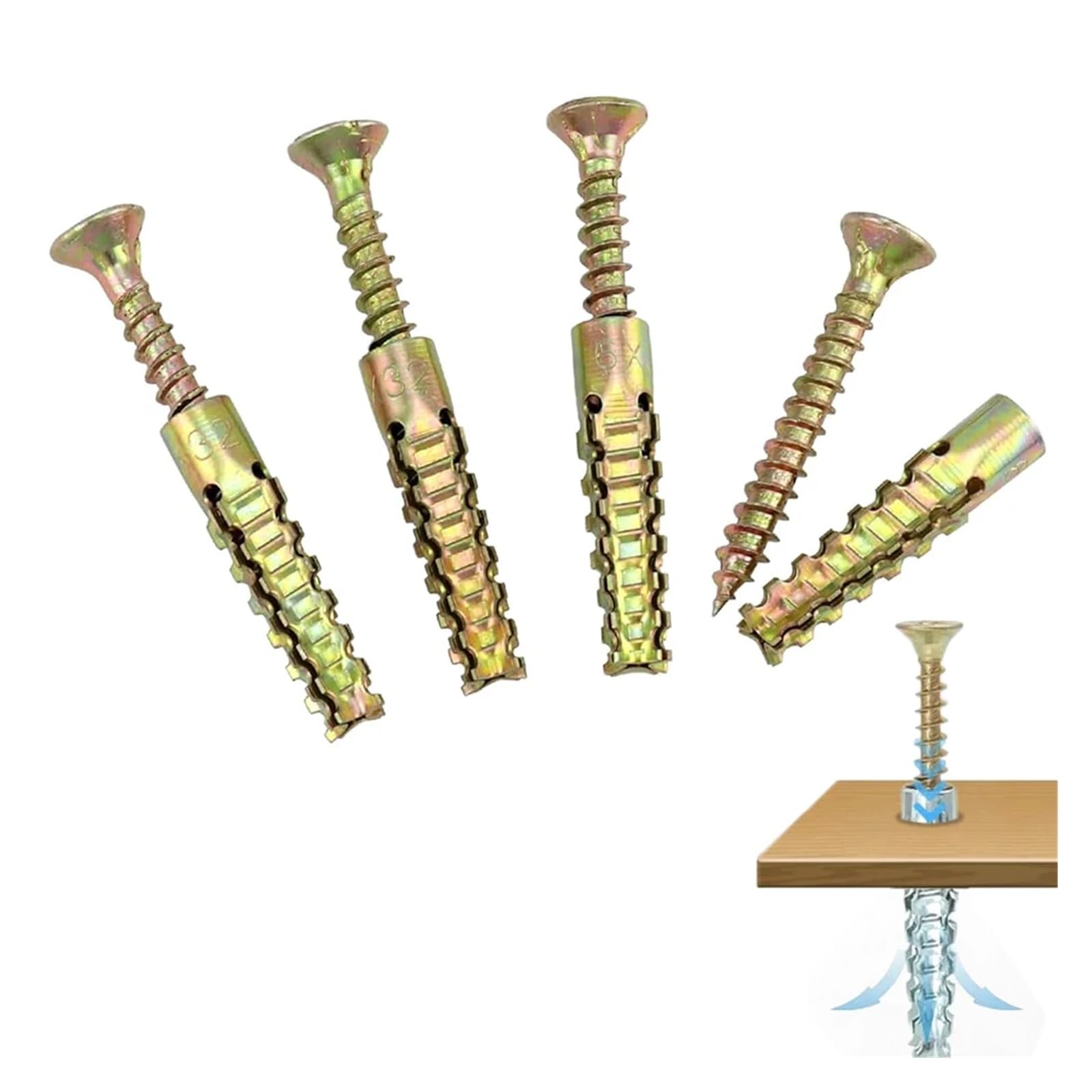Anclaje De Pared Con Kit Tornillos Expansión Tubo Metálico Autorroscantes(M6x32,25 sets)