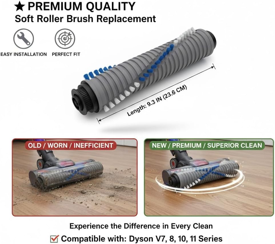 Replacement of Bissell Brush Roll of Pet Hair Eraser Turbo Lift-off Vacuum Cleaners, Fits Models 3774, 3774F, 3774G, 3775#163-9797