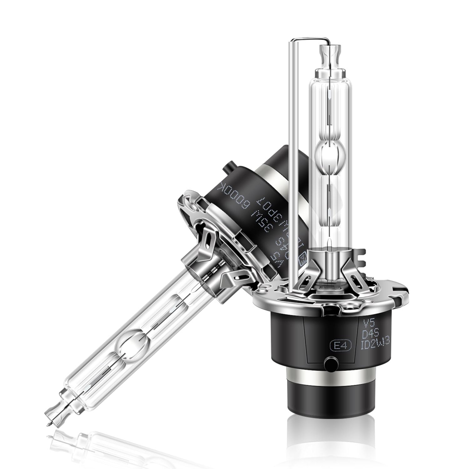 Erato D4S Xenon HID Headlamp Bulbs 35W 6000K White Car HID Conversion Kits With Metal Stents Base Automotive Headlight Bulbs,Special Car Bulbs High Low Beam Replacement Lights 2 Pack(6000K, D2S)