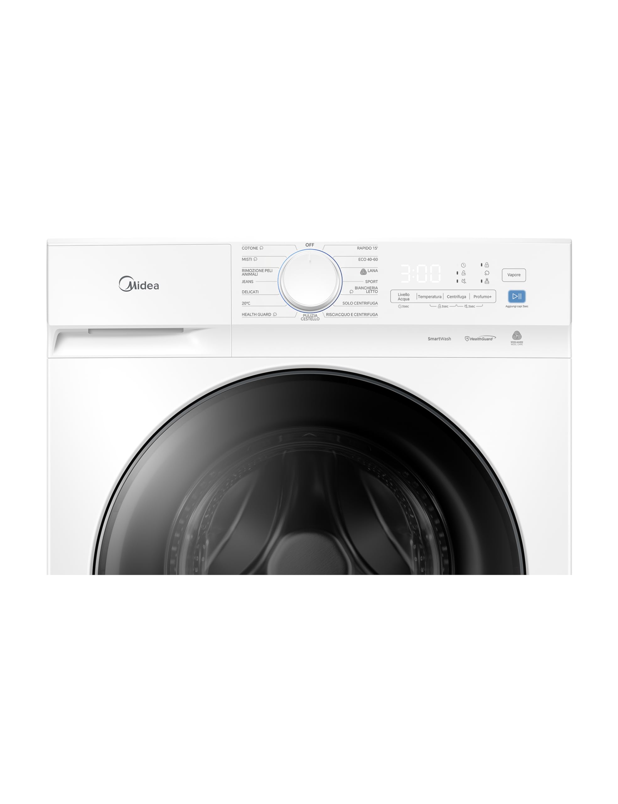 Midea Lavatrice Carica Frontale,10 kg,Classe A-10%, 1400 Giri,Silent Inverter Motor,Rimozione Peli di Animali,Vapore Igienizzante,Programma Sport,Bianco - MFV3EW100BA10