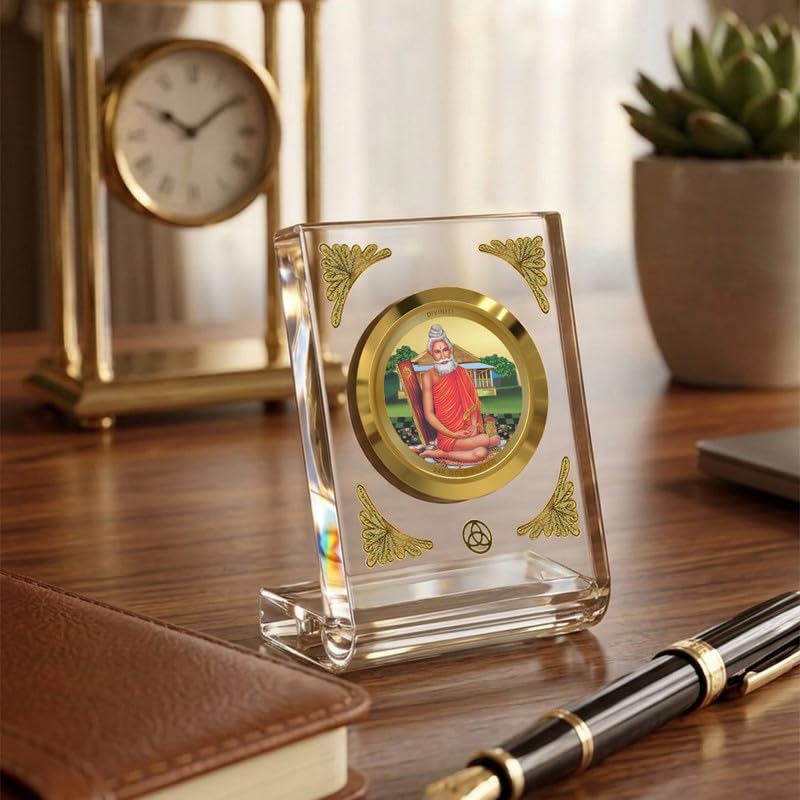 Image of DIVINITI 24K Gold Plated Religious Car Dashboard Frame | Premium God Idol Frame for Car, Home Mandir & Office Table | Spiritual Gift, Decorative Showpiece
