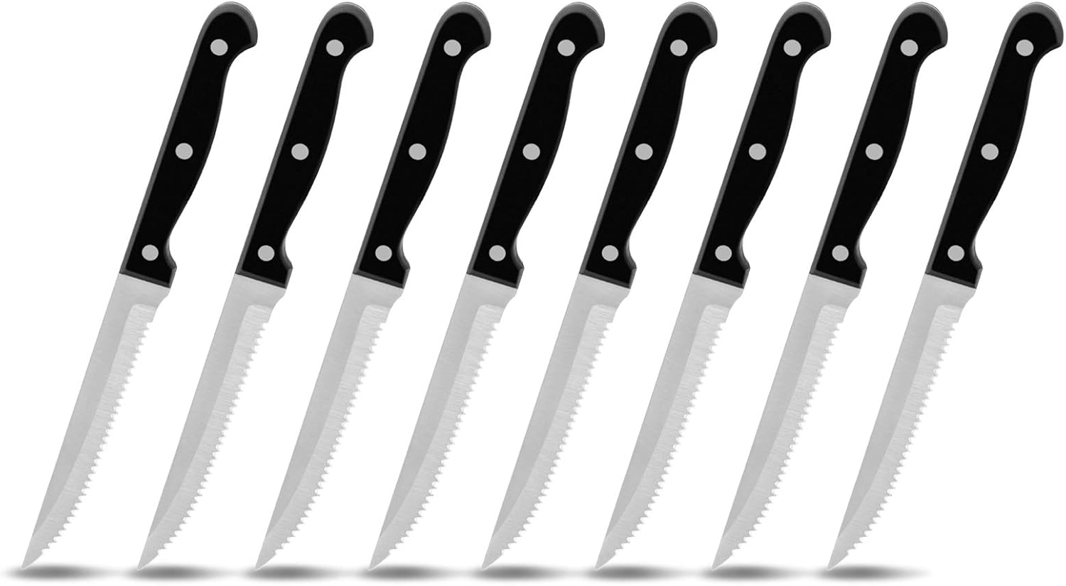Homikit Steak Knives, Stainless Steel Serrated Kitchen Knife Set of 8