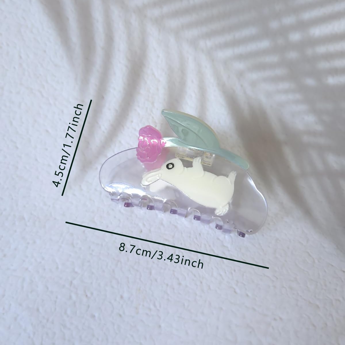 Novelty Bunny Hair Clip,Translucent Acetate Claw Clips,Cute Animals Hair Clips for Women - Image 2