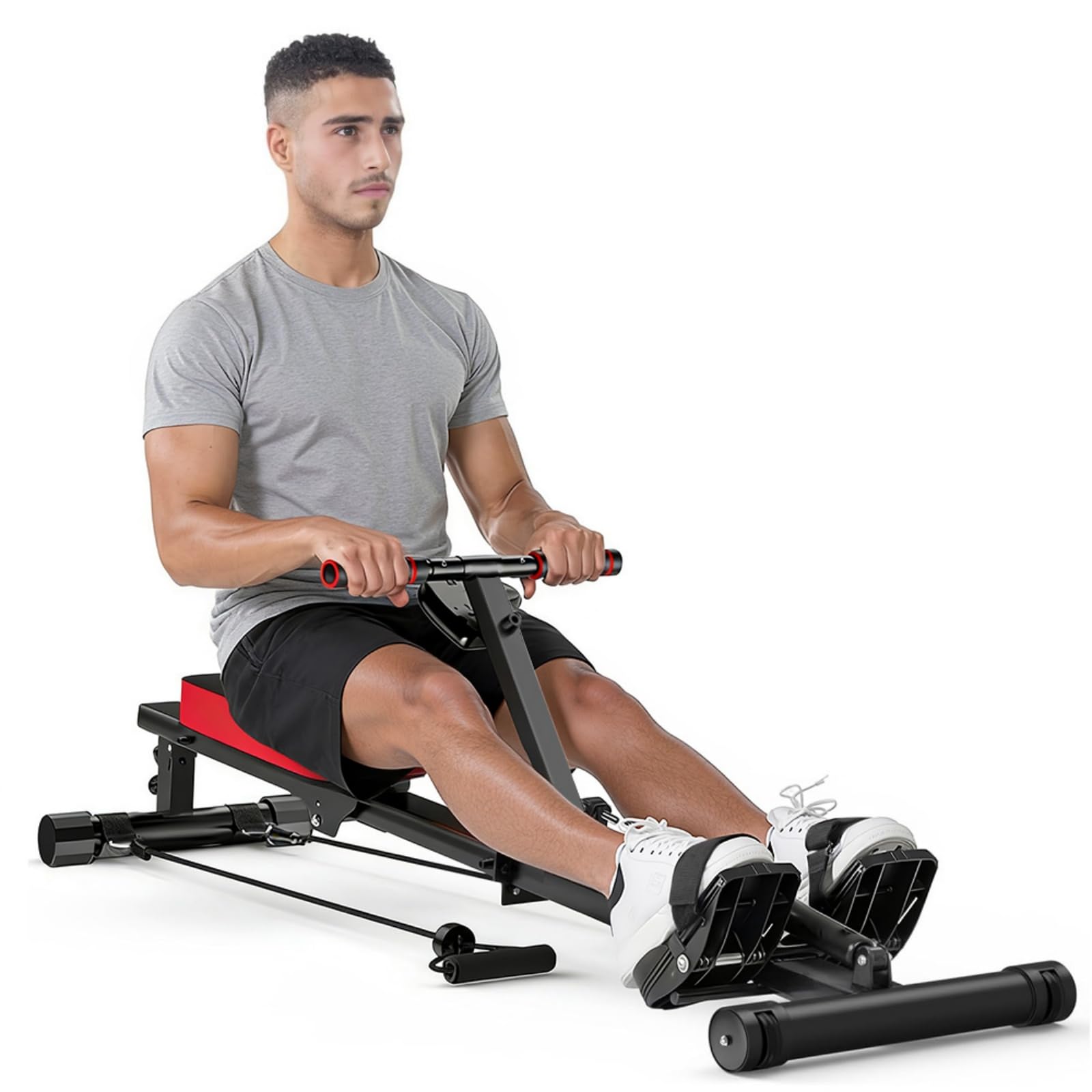 Vogatore per la casa idraulica, 12 livelli di resistenza, capacità di carico 180 kg, per allenamento completo vogatore fitness