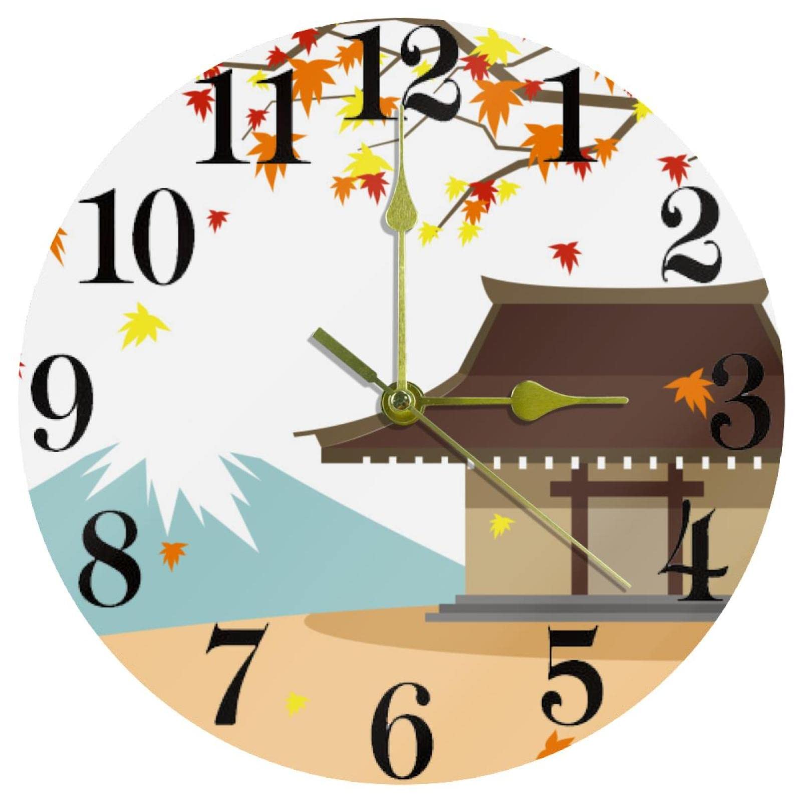 Horloge japonaise en forme de maison d'érable Fuji pendule haut de gamme