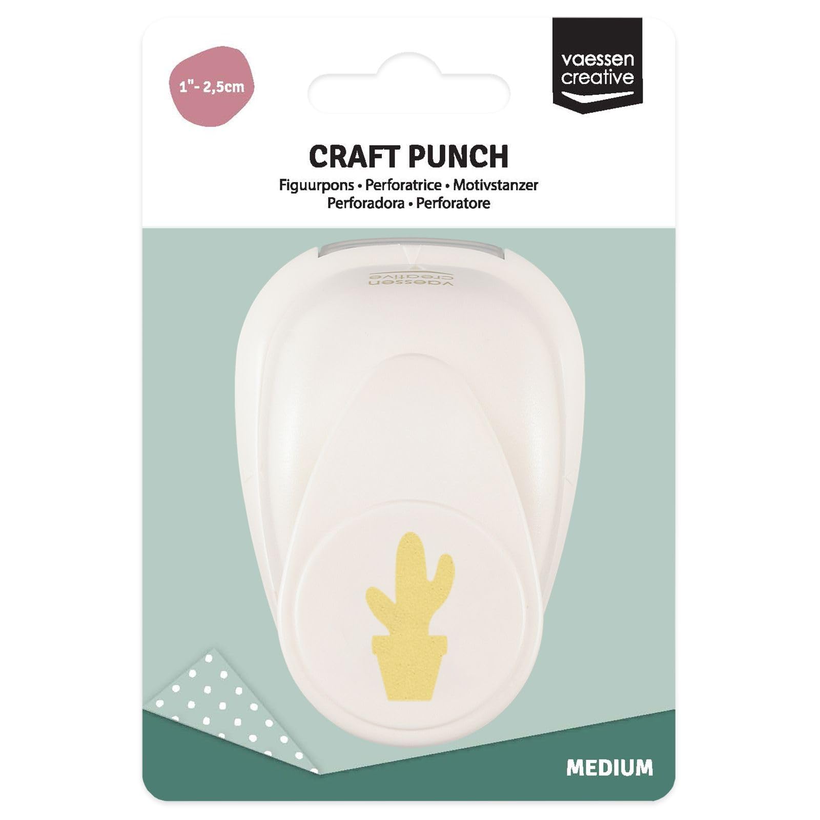 Vaessen Creative Perforatrice Decorativa Cactus di 2,44 x 1,3 cm - Accessori per Fai da Te, Scrapbooking e Biglietti - Fustella per Biglietti, Album Foto e Journaling