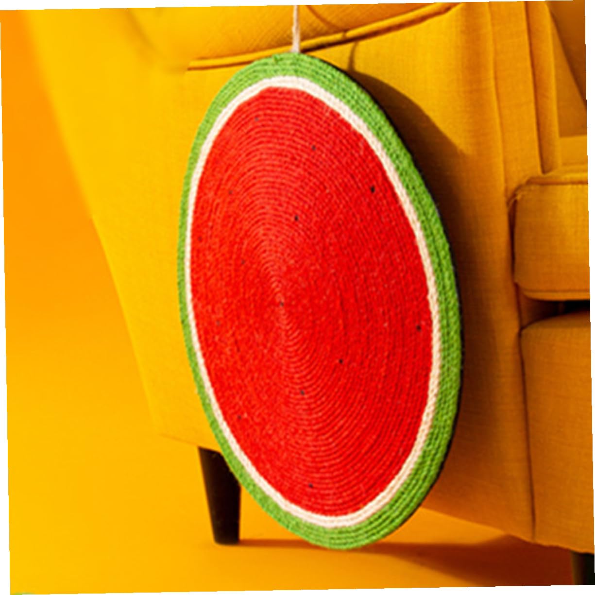 ARTIBETTER Sisal Kratzbaum für Katzen mit Rutschfester Unterseite und Hängender Seilgestaltung Rotes Wassermelonen Design für Haushalt als Katzenspielzeug