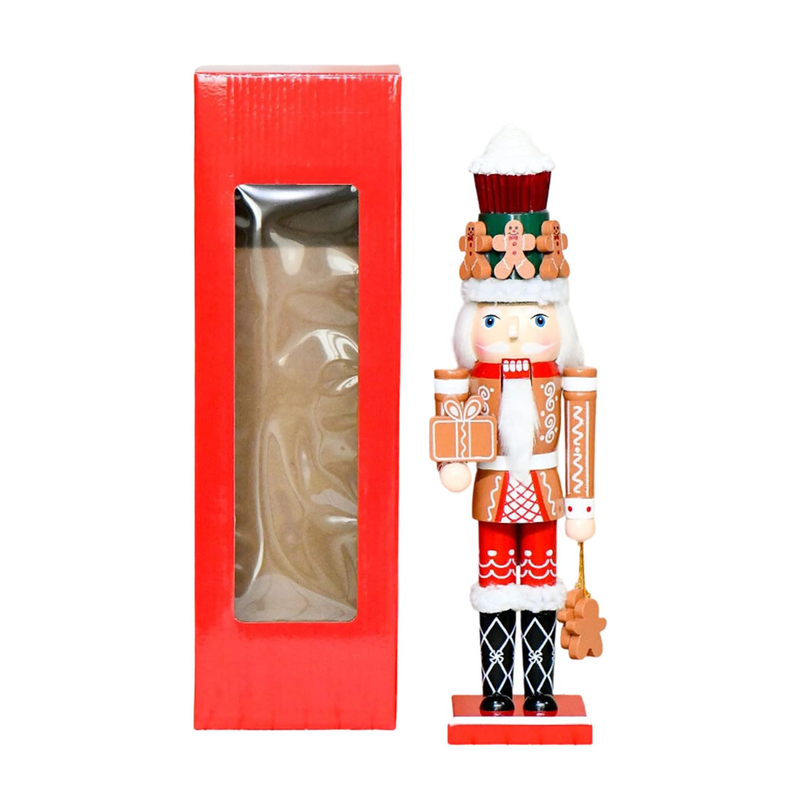 Kaeltsyn 35cm Hand Painted Wooden Gingerbreads Nutcrackers for Christmas Home Decor Holiday Party Decoration Figurine
