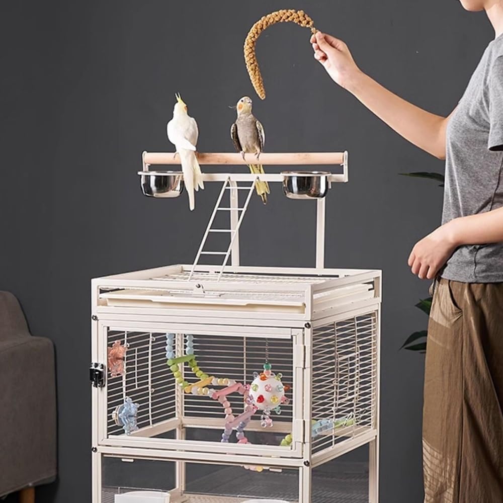 Jaula para pájaros, Jaula para Loros, Jaula Grande para Loros, casa Ampliable, apilable, Villa, Capacidad para Mantener pájaros, Jaula de Viaje para pájaros