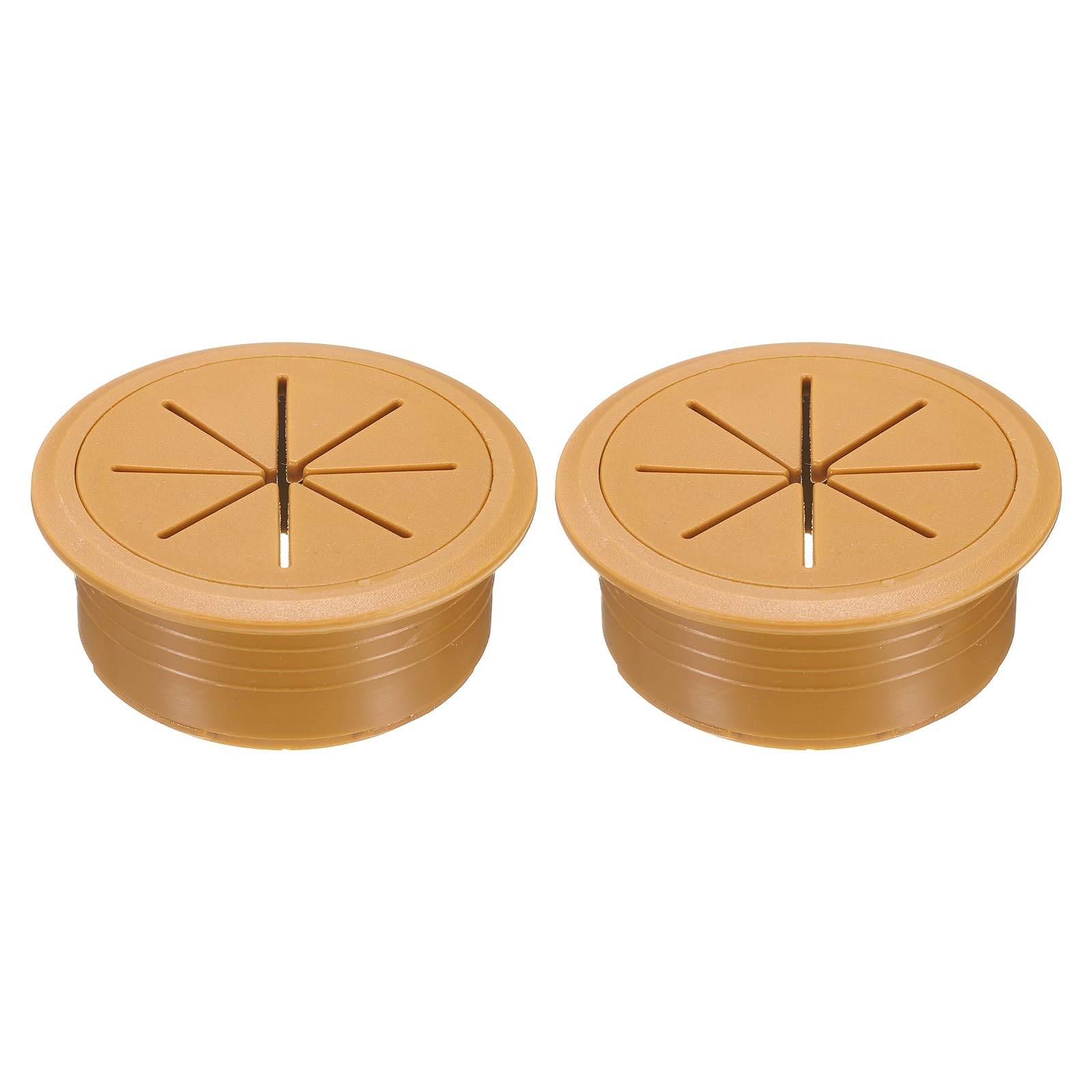 uxcell 2 Pcs Desk Grommet, 2.09 inch 53mm Desk Cable Hole Cover Wire Hole Insert for Home Office Table Cabinet Cord Organizer, Brown