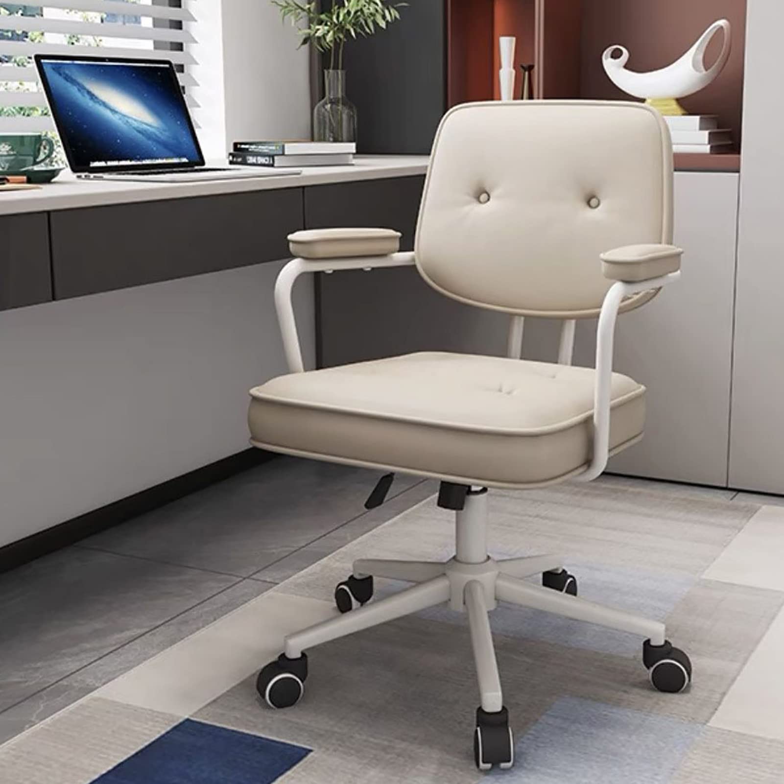 Chaise de bureau ergonomique avec accoudoirs et roues pivotantes