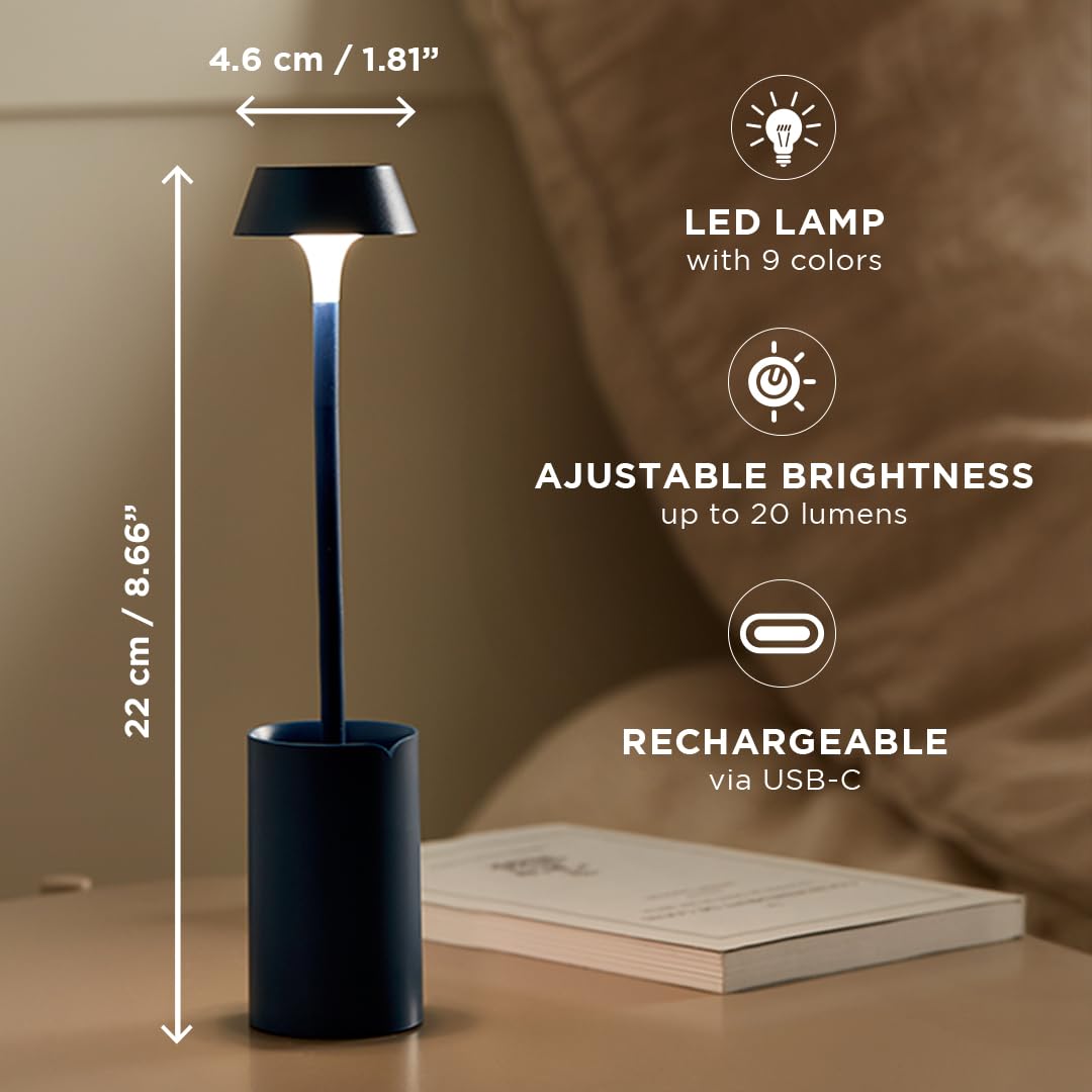 Lexon MIMI Clip Reading Light, Bed Reading Light, Bedside Table Base Included, 9 LED Colours - Image 4