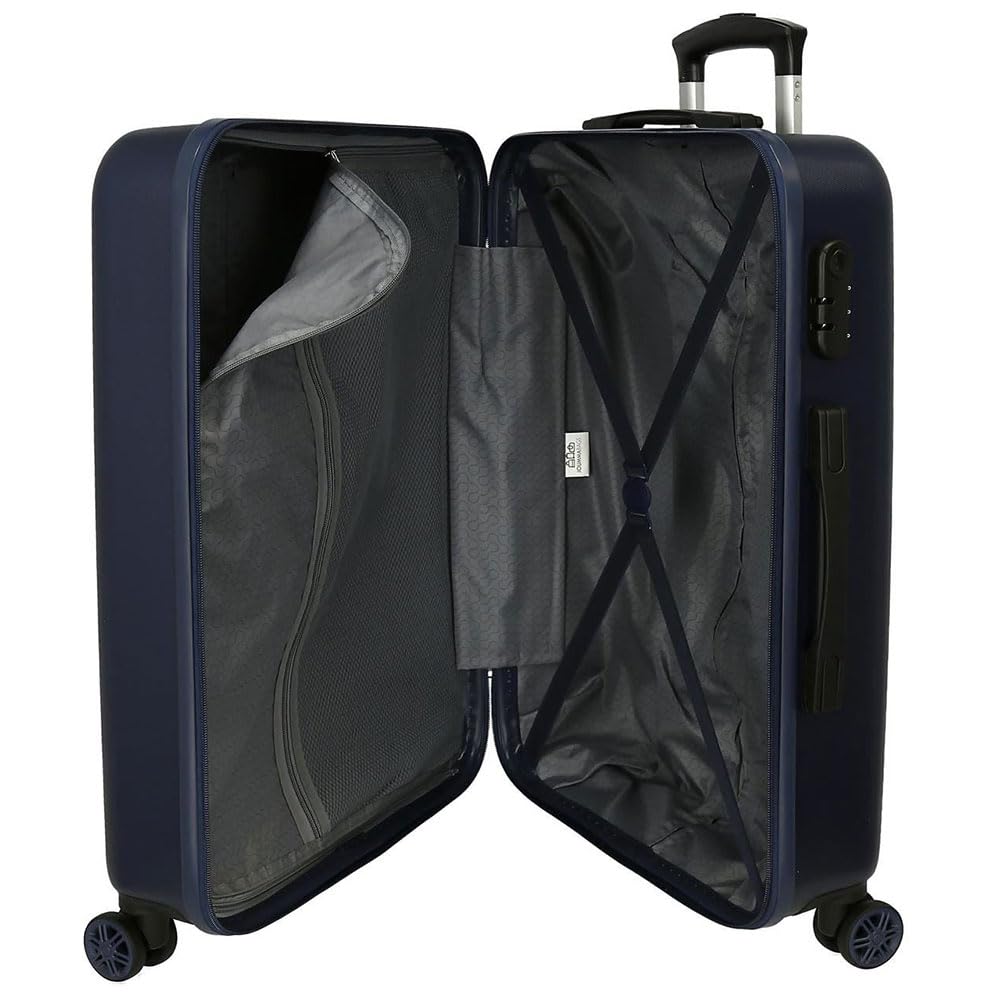 Pepe Jeans Aidan walizka, średniej wielkości, niebieska, 46 x 65 x 23 cm, twardy plastik, boczne zamknięcie łączone, 56, 3,22 kg, 4 koła