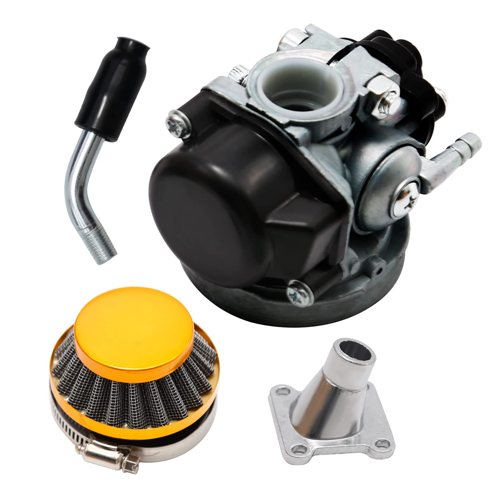 Hoypeyfiy Kit de juntas de admisión de filtro de aire de carburador de 2 tiempos de repuesto para motocicleta de bolsillo de 47 cc 49 cc ATV (amarillo-47 cc 49 cc)