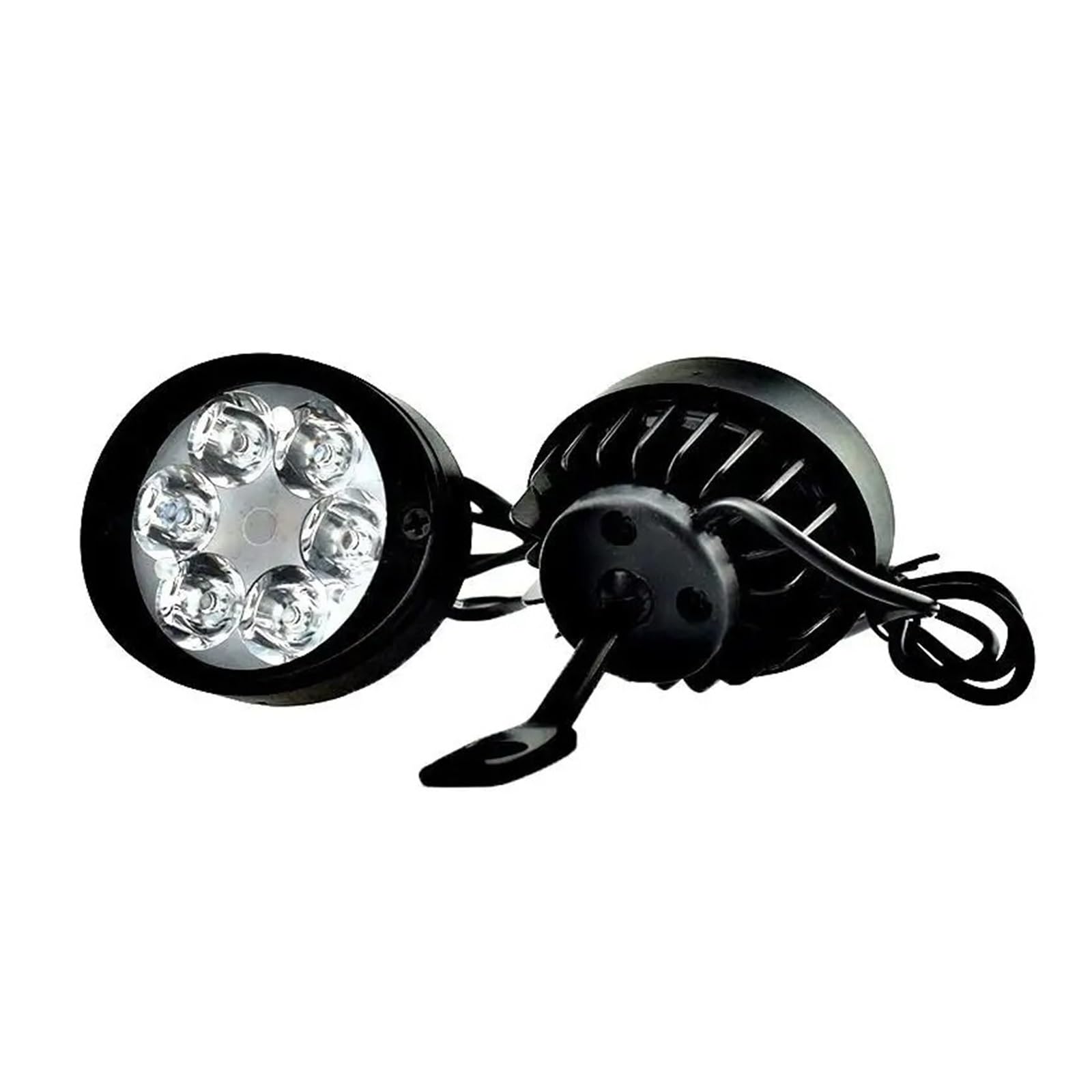 Ensemble 2 Phares Antibrouillard Pour Moto Scooter Phare Avant À 6 Led Pour Explorers 12v-85v Blanc Super Lumineux Phare De Moto