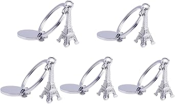 5Pcs Eiffel Tower Keychain, 3D Paris Eiffel Tower Keyring Retro French Souvenirs Paris Tour Eiffel Key Chain Bag Charm Fashion Jewelry Decoration