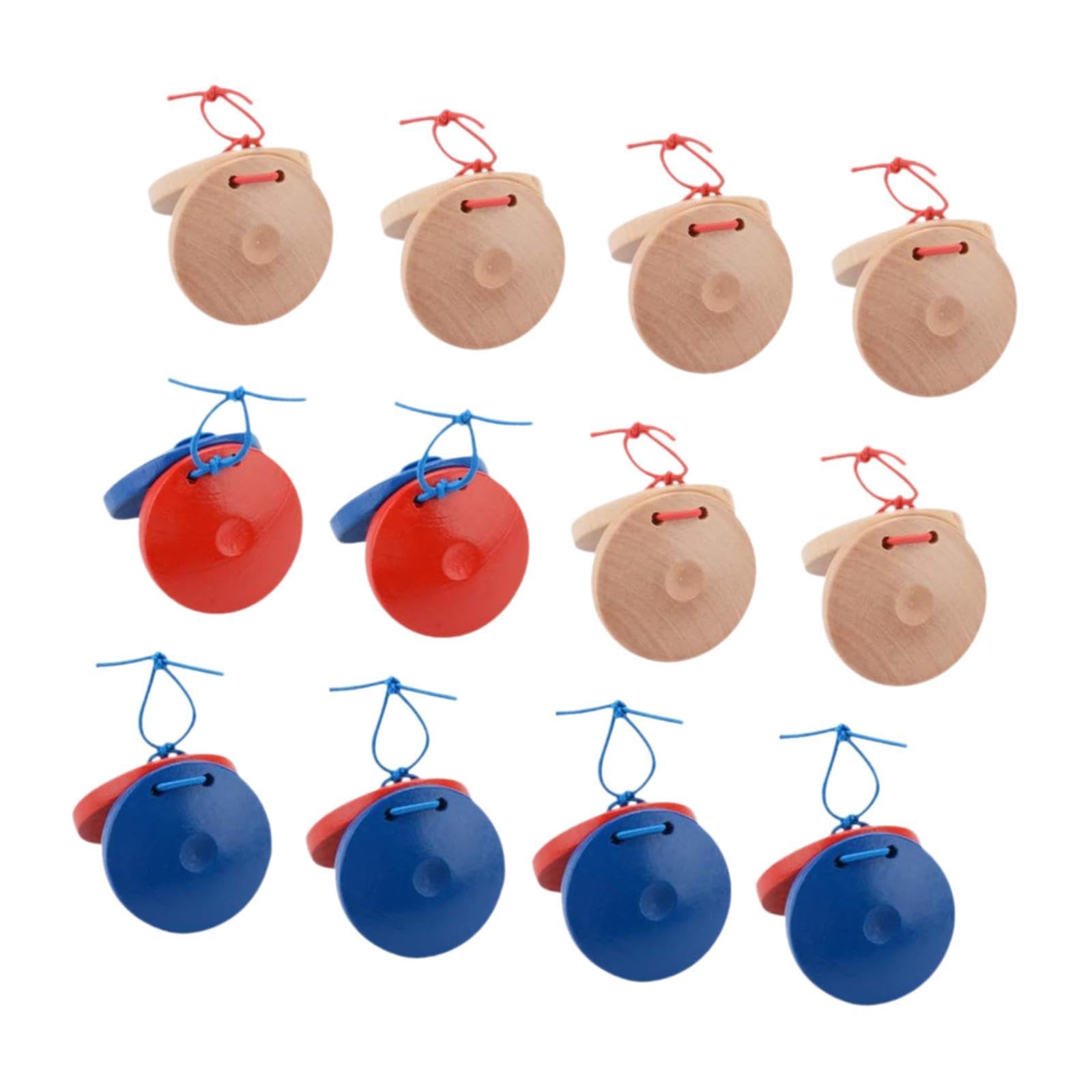 Harilla Lot de 12 castagnettes musicales en bois pour adultes