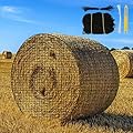 kingump 5x5 Ft Round Bale Hay Net for Horses & Goats, 1.5" Hloes Slow Feeder Hay Nets with Hay Net Repair Tool