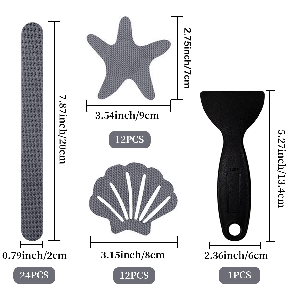 18 Autocollants Anti-dérapants Motifs Coquillages Et Vagues - Pour Baignoire, Douche, Escaliers - 14