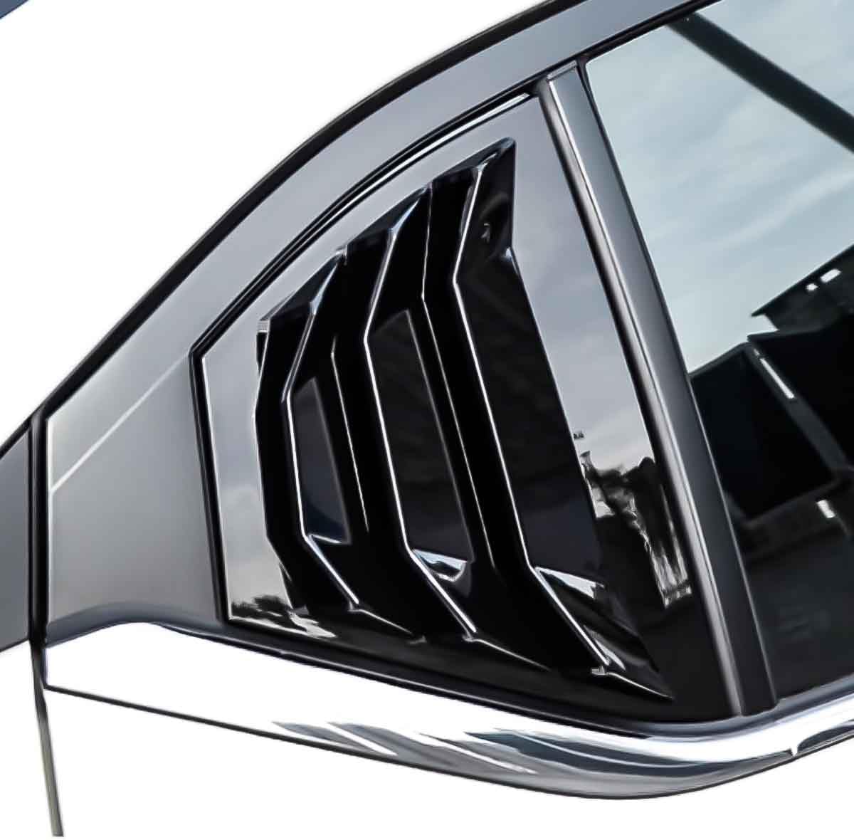 for Nissan Altima 2019 2020 2021 2022 2023 2024 2025 Window Louvers Front Side Window Louvers Air Vent Scoop Shades Cover Blinds Trim Exterior Accessories 4PCS(Bright Pitch Black)