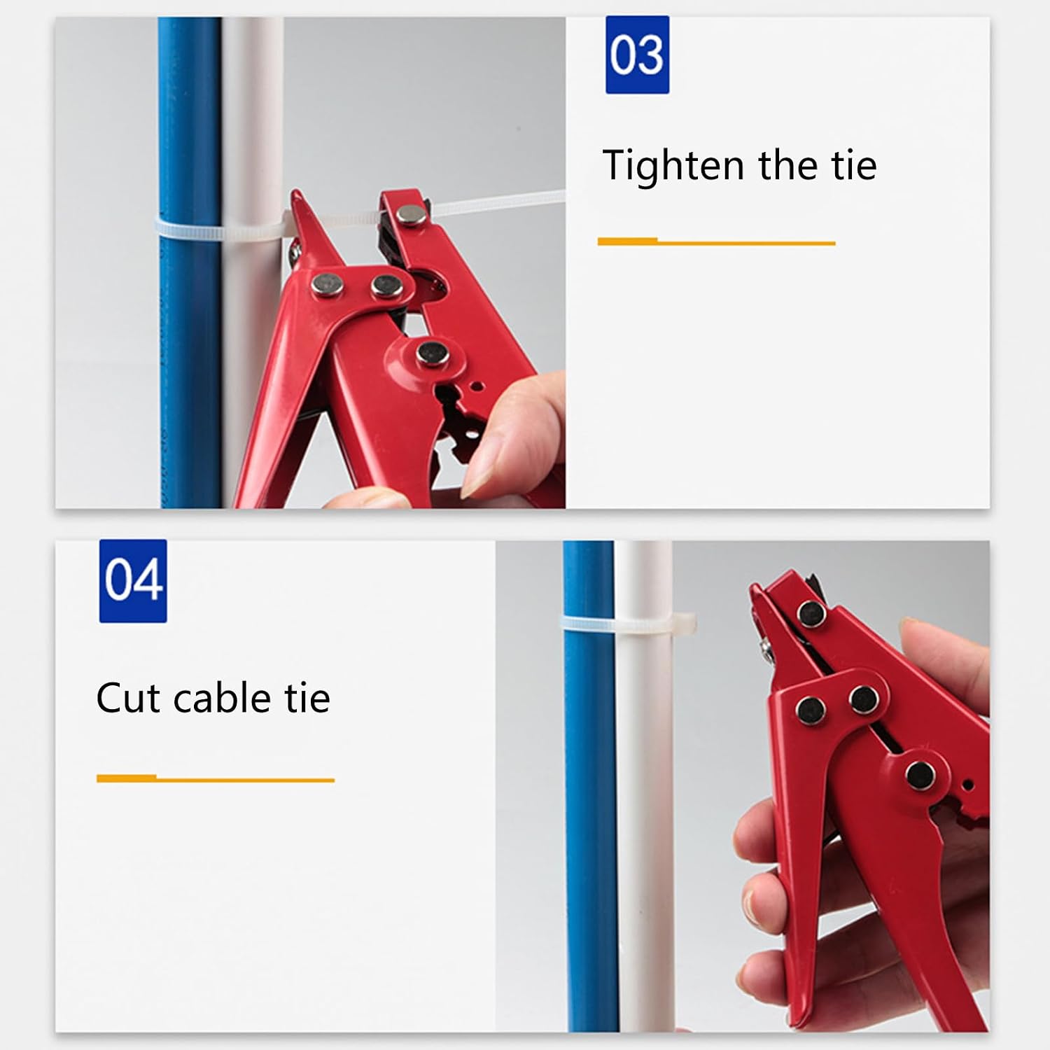 Portable Cable Tie Tool for Nylon Cable Strapping, Red