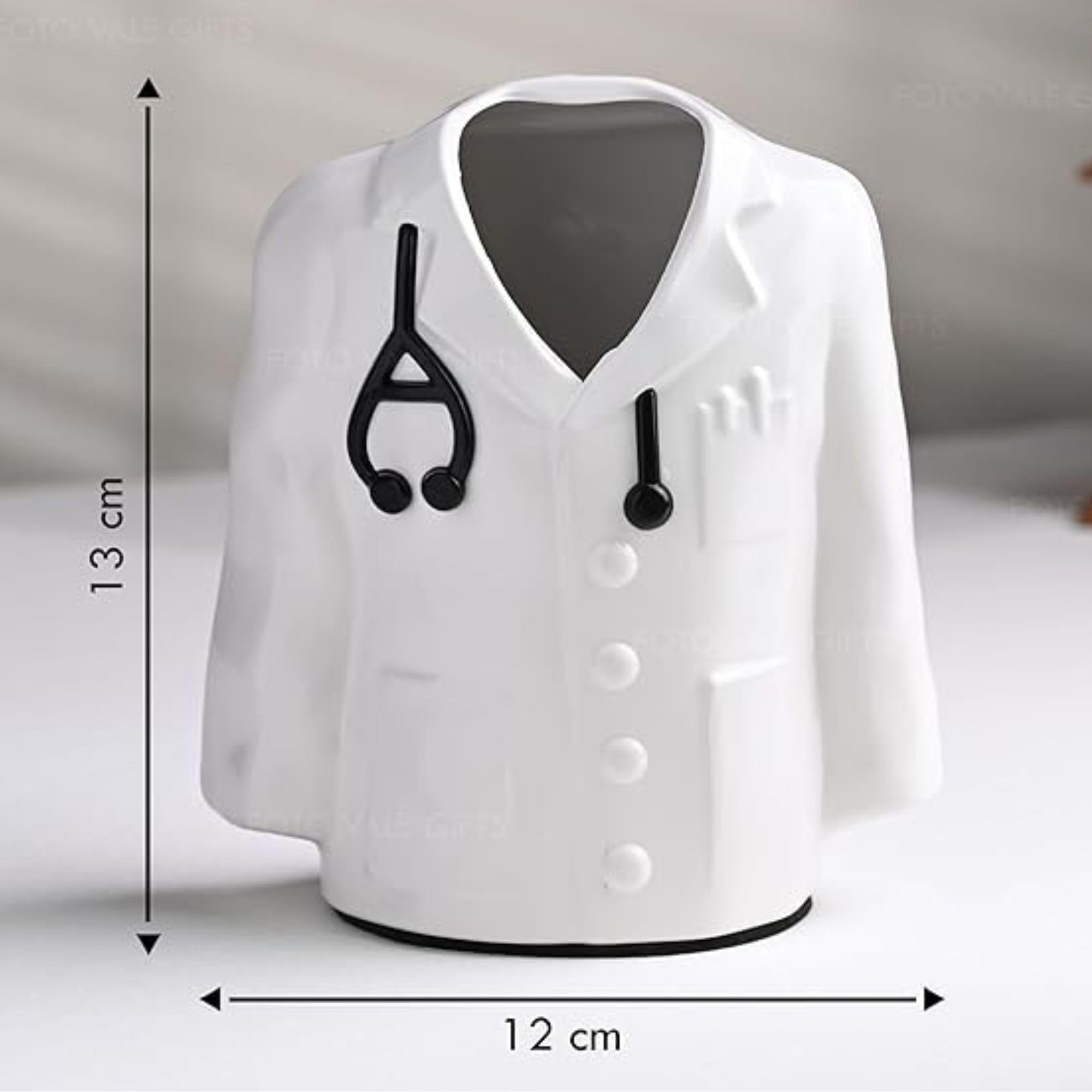 SHAYONA Doctor Coat Pen Stand | Desk Organizer for Office & Home | Pen, Pencil & Marker Holder | Ideal Gift for Doctors & Medical Students | White 1