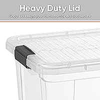 Vista 3 de Superio Clear Storage Box with Lid, 11 Quart Plastic Container Bins for Organizing, Stackable Crates, BPA Free, Non Toxic, Odor Free, Organizers for