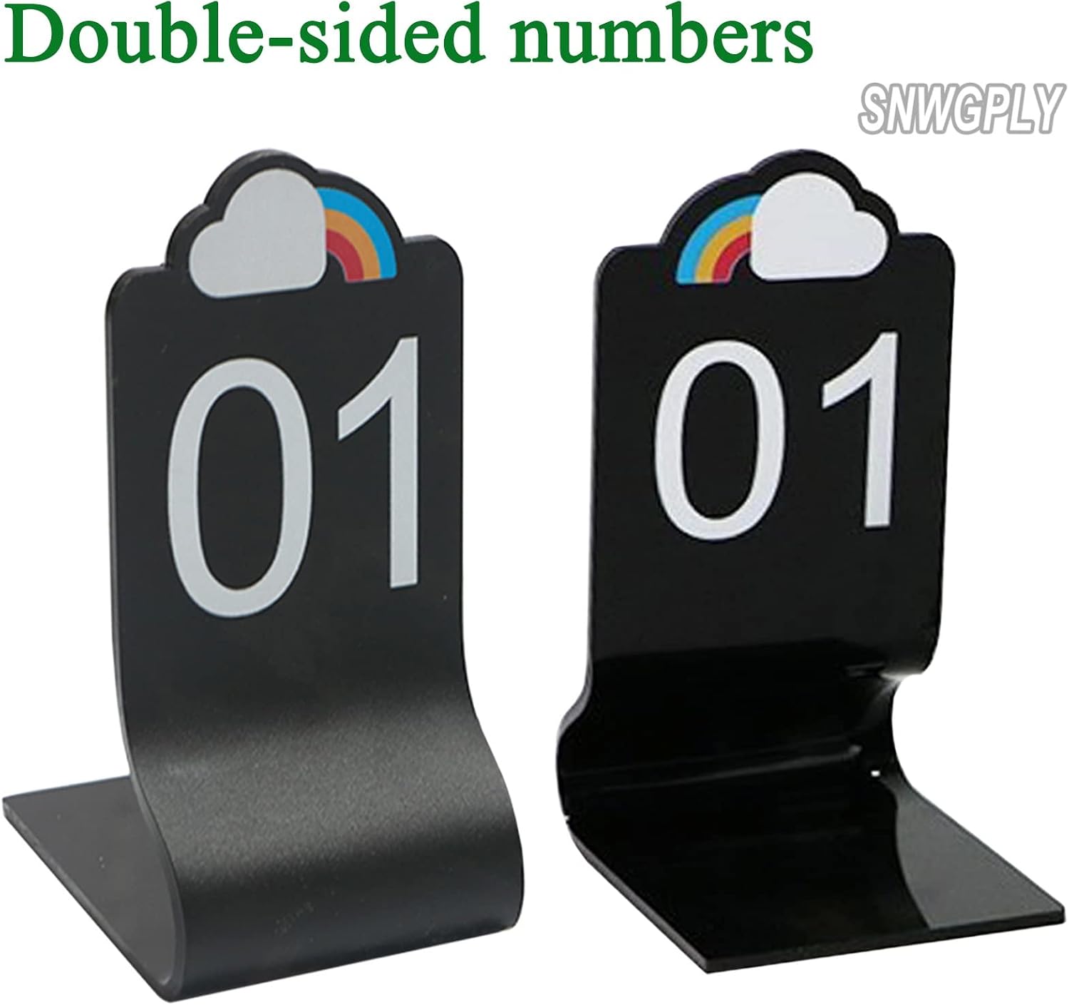 SAGIDAR Table Numbers for Weddings Receptions, Tabletop Signs Number 1 to 25/50, 12x6cm Number Tags Double-Sided, Place Cards for Restaurants, Bars, Parties (Color : Black, Size : 1-25(12x6cm))